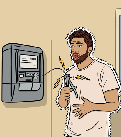 Man tampering with meter